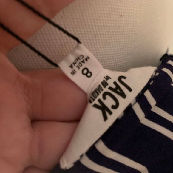 Jack By BB Dakota Womens Halter Neck Striped Jumpsuit Size 8 Dark Blue - Picture 4 of 4